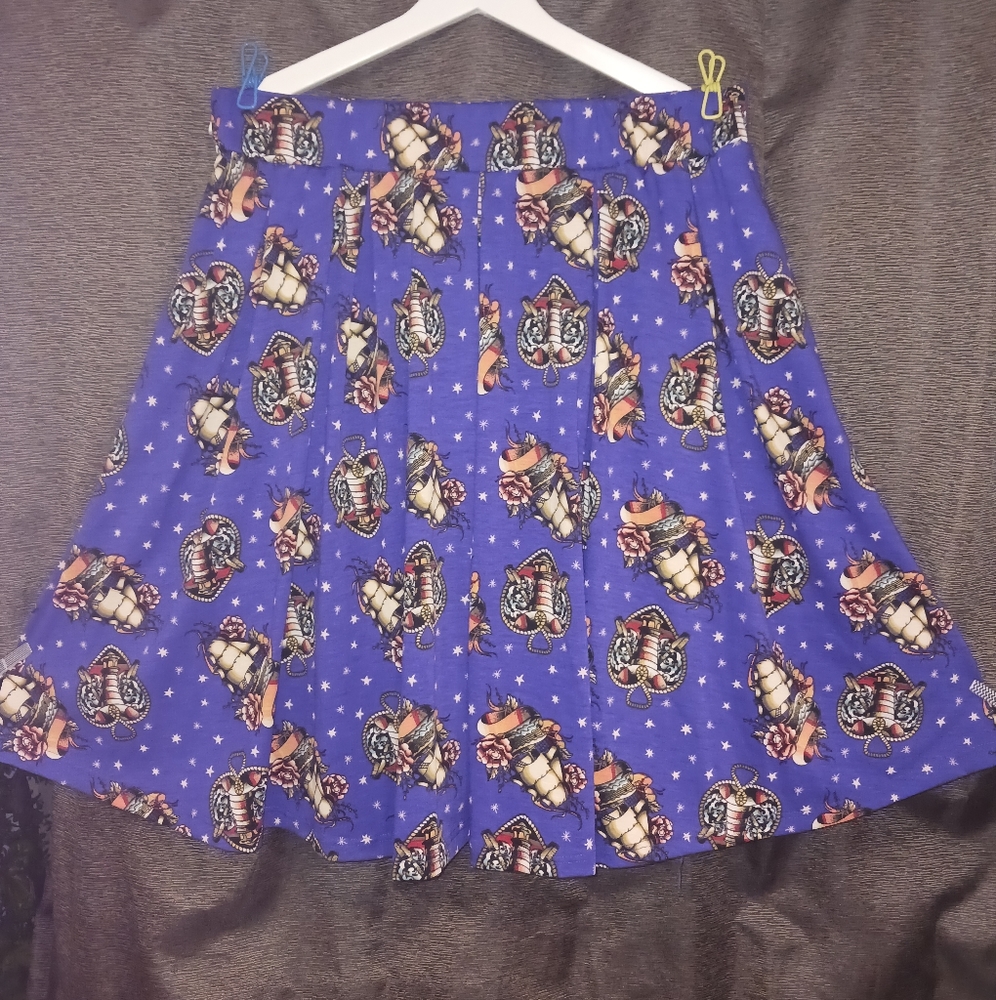 Nautical full skirt with pockets, size XL, by LuLaRoe